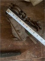 (2) antique pulleys
