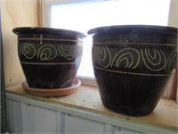 2 Large Porch Flower Pots