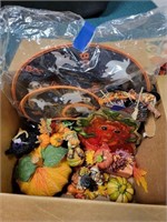 Box of Fall and Halloween Decorations Decor