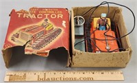 Battery Operated Tractor Toy Tin Litho