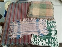 Throw Pillow, Green Pillow Case and 2 small rugs