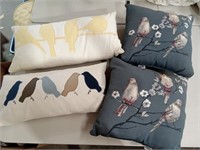 4 Bird Throw Pillows