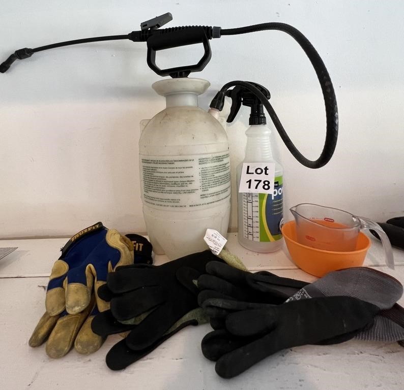 Sprayer, Gloves, Spray Bottle