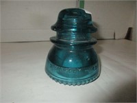 Blue Hemingray Insulator made in USA vintage