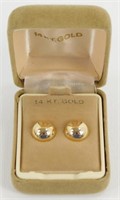 14k Yellow Gold Pierced Earrings - 1.44 grams