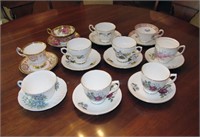 Lot, ten English bone china assorted cups and