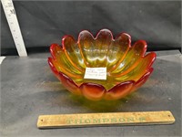 Amber glass bowl