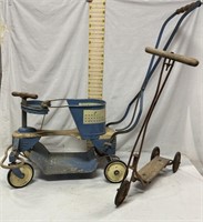 Vintage Metal Stroller, Vintage Wood & Metal