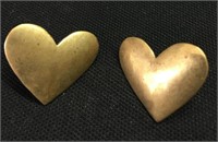 Pretty Brass Heart Earrings
