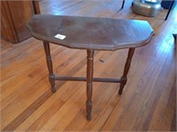 Great wooden half moon table. Approx 22 1/2