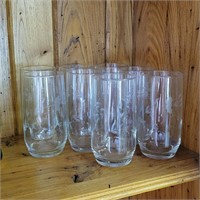 (8) Clear Cut Glass Drinking Glasses