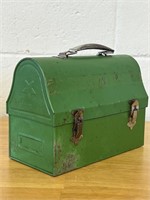 1940's Era Green Metal Star Domed Lunch Box Pail