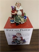 FITZ AND FLOYD MUSICAL SANTA WITH BOX
