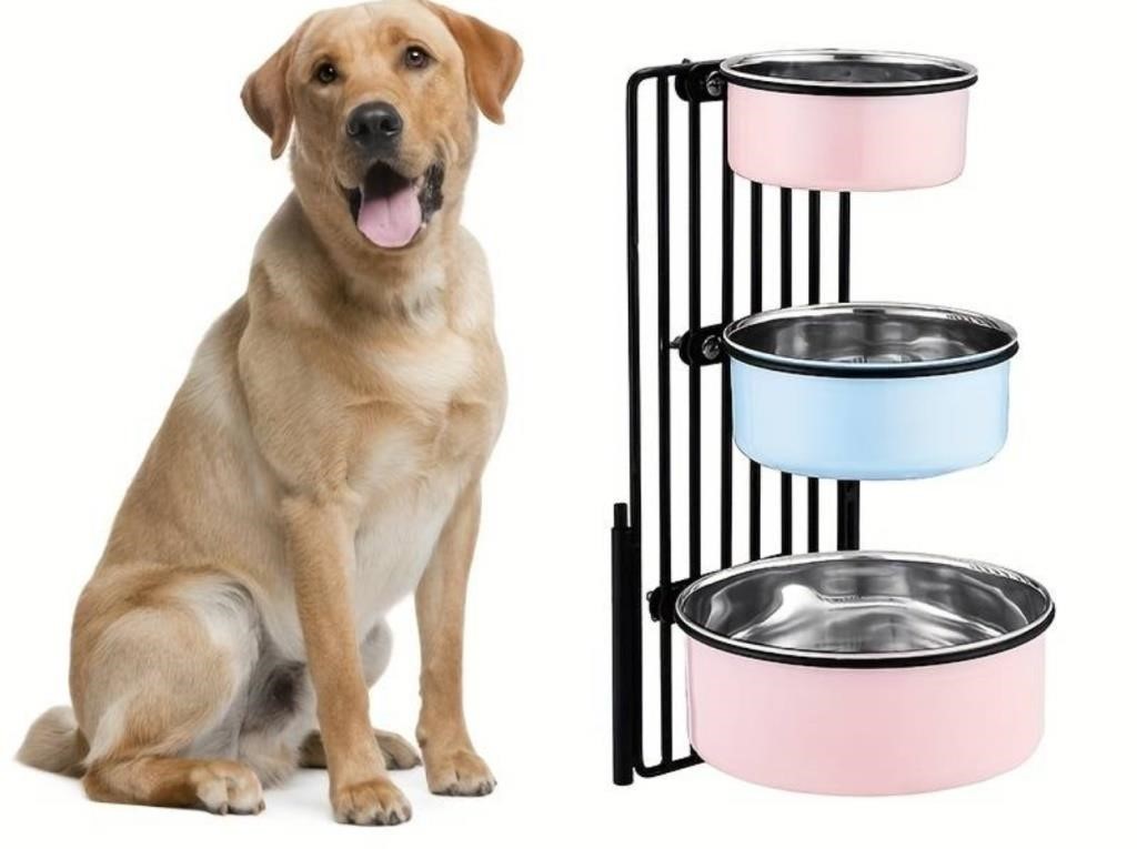 (new) 3pcs Dog Crate Bowl Hanging Stainless Steel
