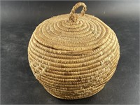 Old Hooper Bay grass basket, once dyed inclusions