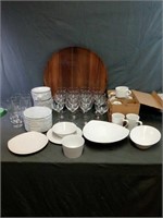 Wine Glasses, Side Plates, Dessert Bowls, Various