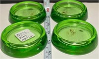 Vintage 4 Hazel Atlas Uranium Green Glow Coasters