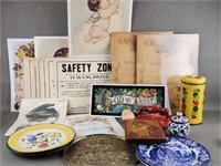Marriage Certificates, Safety Signs, Old Plates +