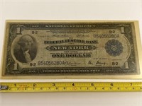 1914 federal reserve bank, New York, one dollar