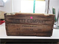 Vintage Goetz Beer Box St Joseph Mo (20&1/4" x