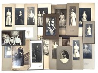 20 Mounted Paper Photo Portraits of Women & Girls