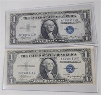 Pair Of 1935 Series American 1 Dollar Bills