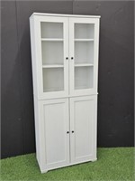 WHITE IKEA CABINET  WITH GLASS DOORS