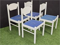 4 WHITE PAINTED CHAIRS