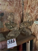 2 Glass Horse Book Ends