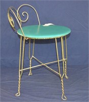 Antique 23" Tall Women's Vanity Wire Frame Stool