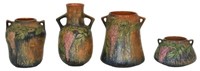 4 Pcs. Roseville Wisteria Pottery Vases
