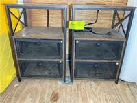 PAIR OF NIGHTSTANDS WITH POWER OUTLETS 16INX14IN23