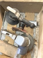 Air tools in a wooden box