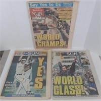 3 x Toronto Blue Jays World Series Newspapers