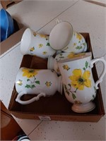 Handled flower mugs