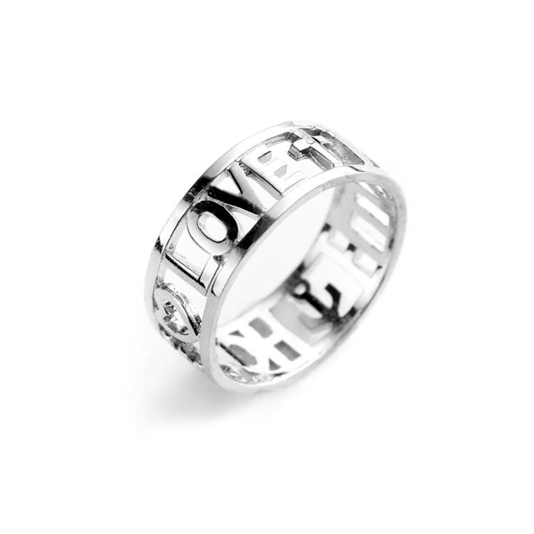 Sterling Silver "Love, Faith, & Hope" Ring  Size