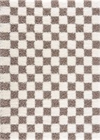 7'10"X10' Hauteloom Atira Checkered Shag Area Rug