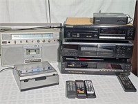 6pc. VCR & Dual Cassette Recorder/Player++