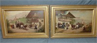 (2) Max Kuglmayer Paintings, Village Scenes