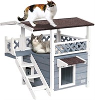 AS IS-Petsfit 2-Story Outdoor Cat House