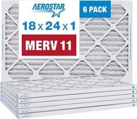Aerostar 18x24x1 MERV 11 Air Filter  6 Pack