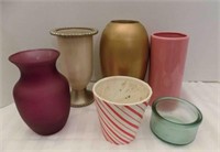 7) Various Sizes, Colors of Vases
