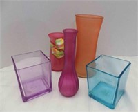 5) Various Sized Colorful vases