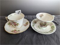2 Tea Cup & Saucer Sets