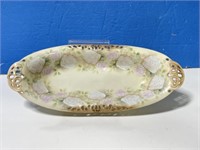 Floral Hand Painted Royal Bayreuth Celery Dish