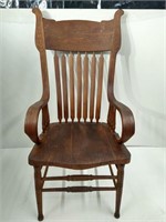 Slat Back Solid Wood Arm Chair