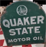 Quaker State Motor Oil porcelain sign 2 sided