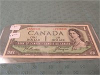 1954 CANADA ONE DOLLAR BILL - DEVILS FACE