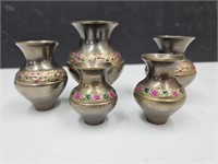 Heavy Metal Miniature Vases 1.5"-3" High