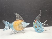 2 Large Glass Fish 6-10" Wide